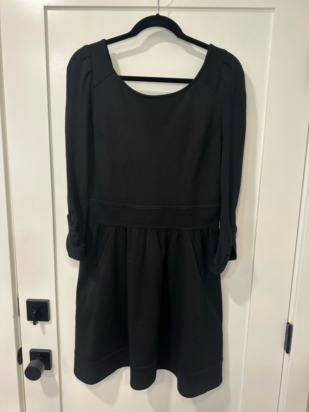 Diane Von Furstenberg Marjorie Black Fit and Flare Dress Size 10